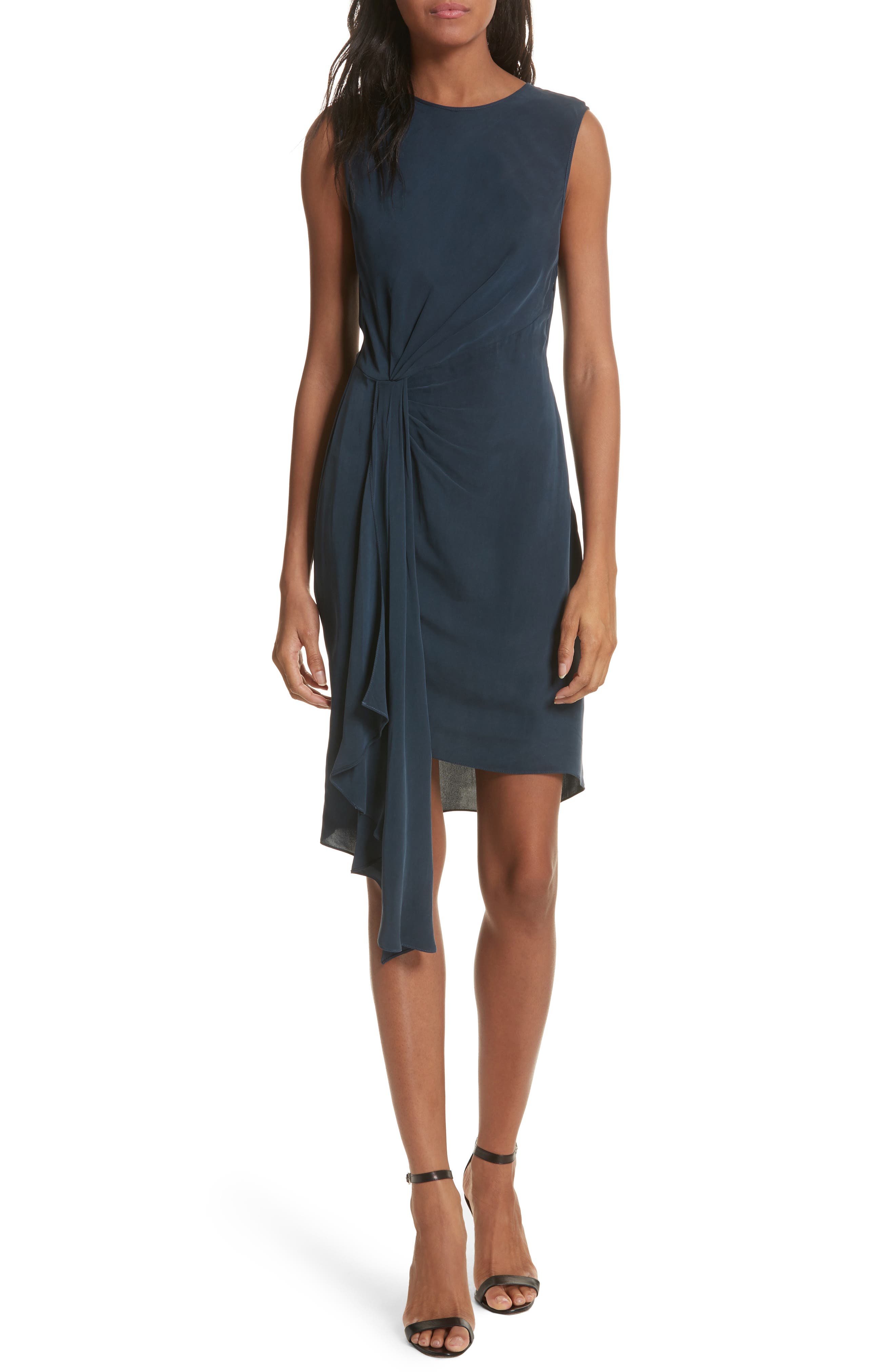 MILLY Womens Washed Stretch Silk Rachel Dress
